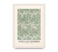 Lithobee - William Morris Tulip 1875 - Printed Wall Art Design in Sizes A2, A3 & A4 Framed in a Stylish Quality Coloured Frame or Unframed (A3 White Grain Frame)