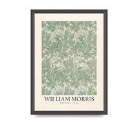 Lithobee - William Morris Tulip 1875 - Printed Wall Art Design in Sizes A2, A3 & A4 Framed in a Stylish Quality Coloured Frame or Unframed (A3 Black Grain Frame)