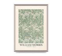 Lithobee - William Morris Tulip 1875 - Printed Wall Art Design in Sizes A2, A3 & A4 Framed in a Stylish Quality Coloured Frame or Unframed (A2 Silver Abraded Frame)
