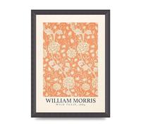 Lithobee - William Morris Wild Tulip 1884 - Printed Wall Art Design in Sizes A2, A3 & A4 Framed in a Stylish Quality Coloured Frame or Unframed (A4 Black Grain Frame)