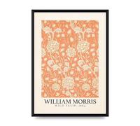 Lithobee - William Morris Wild Tulip 1884 - Printed Wall Art Design in Sizes A2, A3 & A4 Framed in a Stylish Quality Coloured Frame or Unframed (A3 Black Brushed Frame)
