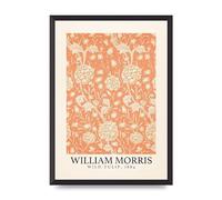 Lithobee - William Morris Wild Tulip 1884 - Printed Wall Art Design in Sizes A2, A3 & A4 Framed in a Stylish Quality Coloured Frame or Unframed (A2 Black Abraded Frame)