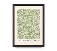 Lithobee - William Morris Willow 1874 - Printed Wall Art Design in Sizes A2, A3 & A4 Framed in a Stylish Quality Coloured Frame or Unframed (A3 Black Abraded Frame)