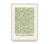 Lithobee - William Morris Willow 1874 - Printed Wall Art Design in Sizes A2, A3 & A4 Framed in a Stylish Quality Coloured Frame or Unframed (A3 White Saw Cut Grain Frame)