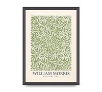 Lithobee - William Morris Willow 1874 - Printed Wall Art Design in Sizes A2, A3 & A4 Framed in a Stylish Quality Coloured Frame or Unframed (A3 Black Grain Frame)