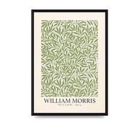 Lithobee - William Morris Willow 1874 - Printed Wall Art Design in Sizes A2, A3 & A4 Framed in a Stylish Quality Coloured Frame or Unframed (A3 Black Brushed Frame)