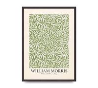 Lithobee - William Morris Willow 1874 - Printed Wall Art Design in Sizes A2, A3 & A4 Framed in a Stylish Quality Coloured Frame or Unframed (A2 Black Saw Cut Grain Frame)
