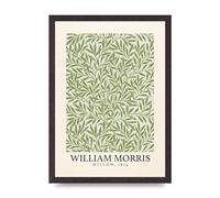 Lithobee - William Morris Willow 1874 - Printed Wall Art Design in Sizes A2, A3 & A4 Framed in a Stylish Quality Coloured Frame or Unframed (A3 Black Saw Cut Grain Frame)