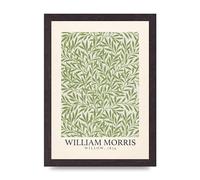 Lithobee - William Morris Willow 1874 - Printed Wall Art Design in Sizes A2, A3 & A4 Framed in a Stylish Quality Coloured Frame or Unframed (A4 Black Saw Cut Grain Frame)
