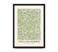 Lithobee - William Morris Willow 1874 - Printed Wall Art Design in Sizes A2, A3 & A4 Framed in a Stylish Quality Coloured Frame or Unframed (A4 Black Brushed Frame)