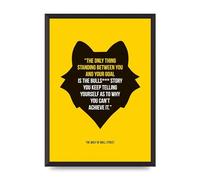 Lithobee - Wolf Of Wall Street - Printed Wall Art Design in Sizes A2, A3 & A4 Framed in a Stylish Quality Coloured Frame or Unframed (A2 Black Abraded Frame)