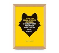 Lithobee - Wolf Of Wall Street - Printed Wall Art Design in Sizes A2, A3 & A4 Framed in a Stylish Quality Coloured Frame or Unframed (A4 Gold Abraded Frame)