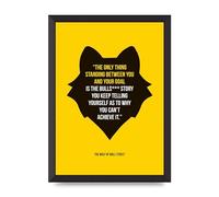 Lithobee - Wolf Of Wall Street - Printed Wall Art Design in Sizes A2, A3 & A4 Framed in a Stylish Quality Coloured Frame or Unframed (A3 Black Abraded Frame)