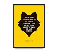Lithobee - Wolf Of Wall Street - Printed Wall Art Design in Sizes A2, A3 & A4 Framed in a Stylish Quality Coloured Frame or Unframed (A4 Black Brushed Frame)