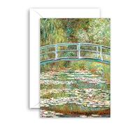 Lithobee - World Of Art Card Claude Monet - Bridge Over A Pond Of Water Lilies - Greeting Cards for All Occasions to Friends and Loved Ones