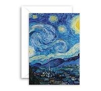 Lithobee - World Of Art Card Vincent Van Gogh - The Starry Night - Greeting Cards for All Occasions to Friends and Loved Ones