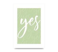 Lithobee - Yes - Printed Wall Art Design in Sizes A2, A3 & A4 Framed in a Stylish Quality Coloured Frame or Unframed (A3 Unframed)