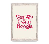 Lithobee - Yes Sir I Can Boogie Disco - Printed Wall Art Design in Sizes A2, A3 & A4 Framed in a Stylish Quality Coloured Frame or Unframed (A4 White Distressed Frame)