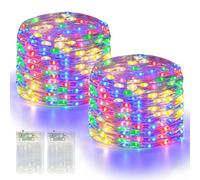 LitHome 2 Pack Multicolor Fairy Lights Battery Operated, 20 FT 60 LED Twinkle Lights Battery Operated 2 Modes, Waterproof Led Fairy String Light for Indoor Outdoor Christmas Wedding Bedroom Decor