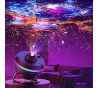 Lithomy Galaxy Projector with 13 4K HD Discs, Wide Viewing Angle HD Focus Star Projector, 6 Exquisite Lighting Effects Night Light Projector,for Adults Kids Bedroom Decoration,Black
