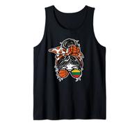 Lithuania Basketball Lovers Lithuanian Messy Bun Hair Girl Tank Top