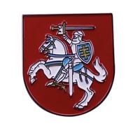 Lithuania Coat of Arms Vytis Mounted Knight Sword Shield 1.25" Enamel Pin Badge, 1.25 Inches Tall, Metal, no gemstone