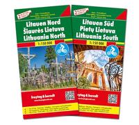 Lithuania East + West + cycling paths: wegenkaart 1:150 000