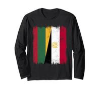 Lithuania Egypt Half Flag Lithuanian Egyptian Heritage Long Sleeve T-Shirt