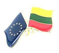 Lithuania EU Lithuanian European Union Baltic Friendship Metal Enamel Country Flags Pin Badge