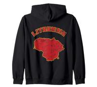 Lithuania Flag, Lietuva, Lithuanian Pride, Outline Lithuania Zip Hoodie