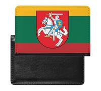 Lithuania Flag Lithuanian Emblem Slim Passport Holder Credit Card Cover Travel Essentials Wallet