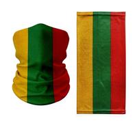 Lithuania Flag Neck Gaiter - Tricolor Green Yellow Red Face Cover - Breathable, Lightweight Bandana for Cultural Wear, Sports & Everyday Use
