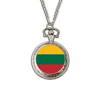 Lithuania Flag Pocket Watch | Quartz National Flag Watch | Handcrafted Patriotic Gift | Vintage-Style Timepiece | Gift for Proud Lithuanians & Collectors