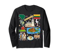 Lithuania Map Souvenir, Baltic Culture & Travel Apparel Long Sleeve T-Shirt