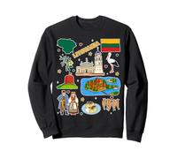 Lithuania Map Souvenir, Baltic Culture & Travel Apparel Sweatshirt