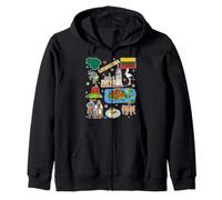 Lithuania Map Souvenir, Baltic Culture & Travel Apparel Zip Hoodie
