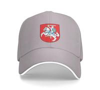 Lithuania National Emblem Hat Support Lithuania Coat of Arms Baseball Cap Lithuanian Hat for Women Men Adjustable Hat, Gray, One size