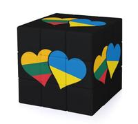 Lithuania Ukraine Heart Flag Funny 3-D Puzzles Speed Cube for Adults
