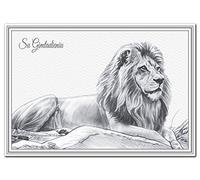 Lithuanian Birthday card - Su Gimtadieniu - Happy Birthday card Lithuanian language - Premium Quality cards - Exclusive Unique design - Fine Art Lion - Send to friend Lithuania
