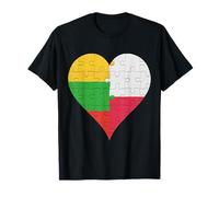 Lithuanian Polish Flag Heart T-Shirt