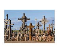 Lithuania's Hill of Crosses - Pilgrimage Site and National Shrine，Puzzle 1000 Pieces Wooden Puzzle Adult Children'S Educational Toy Family Decompression Game（75x50cm）-AE18