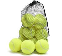 LITIAN 12 Pack Practice Tennis Balls for Beginners - High Elasticity Bulk Tennis Balls for Dog Training, Fetch & Play, with Mesh Carry Bag (Yellow)