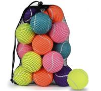 LITIAN 20 Pack Tennis Balls Bulk for Practice and Dog Play - Durable Felt & Natural Rubber Pressureless Tennis Balls with Mesh Bag- Consistent Bounce, All Court Surfaces