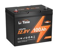 LiTime 12V 100Ah LiFePO4 Lithium Battery, Max. 15000 Deep Cycles, BCI Group 24 with 100A BMS, Leisure Battery 12V for Caravans, RV, Tourer, Trailer, Off Grid