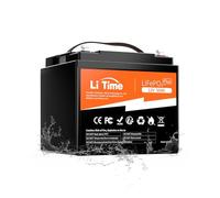 LiTime 12V 50Ah Plus Lithium Leisure LiFePO4 Battery, 4000+ Deep Cycles 10 Years Life, 640W Output Power, 50A BMS, Backup Power for Caravans, Trolling Motor, RV, Boat, Fish Finder, Camping