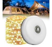 Litinliv 10 m Portable Camping Lamp Rollable,2 in 1 USB Rechargeable Outdoor String Lights,USB Rechargeable Camping Lamp,Durable and Waterproof Camping String Lights,for Camping,Garden and Hiking