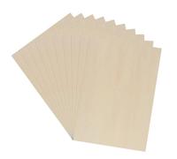 Litinliv 10 Pack Balsa Wood Sheets, 300 x 210 x 2 mm A4 Plywood Sheets, Basswood Sheets for Crafts, Unfinished Wooden Sheets Board for DIY Painting Modelling Fretwork Engraved Home Decor