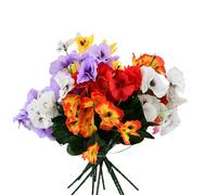 Litinliv 12 Bundles Artificial Fake Plants Flowers,Artificial Flowers Faux Plastic Flowers,Plastic Flowers Decoration,UV Resistant Fake Flowers,for Home Wedding Kitchen Garden Table Decor