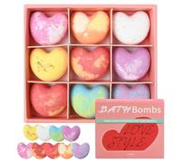 Litinliv 9PCS Love Heart Bath Bombs Gift Set, Natural Shower Bath Bombs with SPA Aromatherapy, Beauty Spa Gift Set, Bath Fizzers for Women, Girls, Girlfriend, Mothers Day Birthday Christmas Gifts (A)