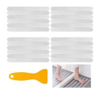 Litinliv Anti-Slip Bath Stickers, 24 Pieces Non-Slip Shower Strips, 2 * 20 cm, Bathtub Non-Slip Stickers, Bathroom Safety Tape, Non-Slip Shower Stickers, for Bathtubs, Showers, Transparent